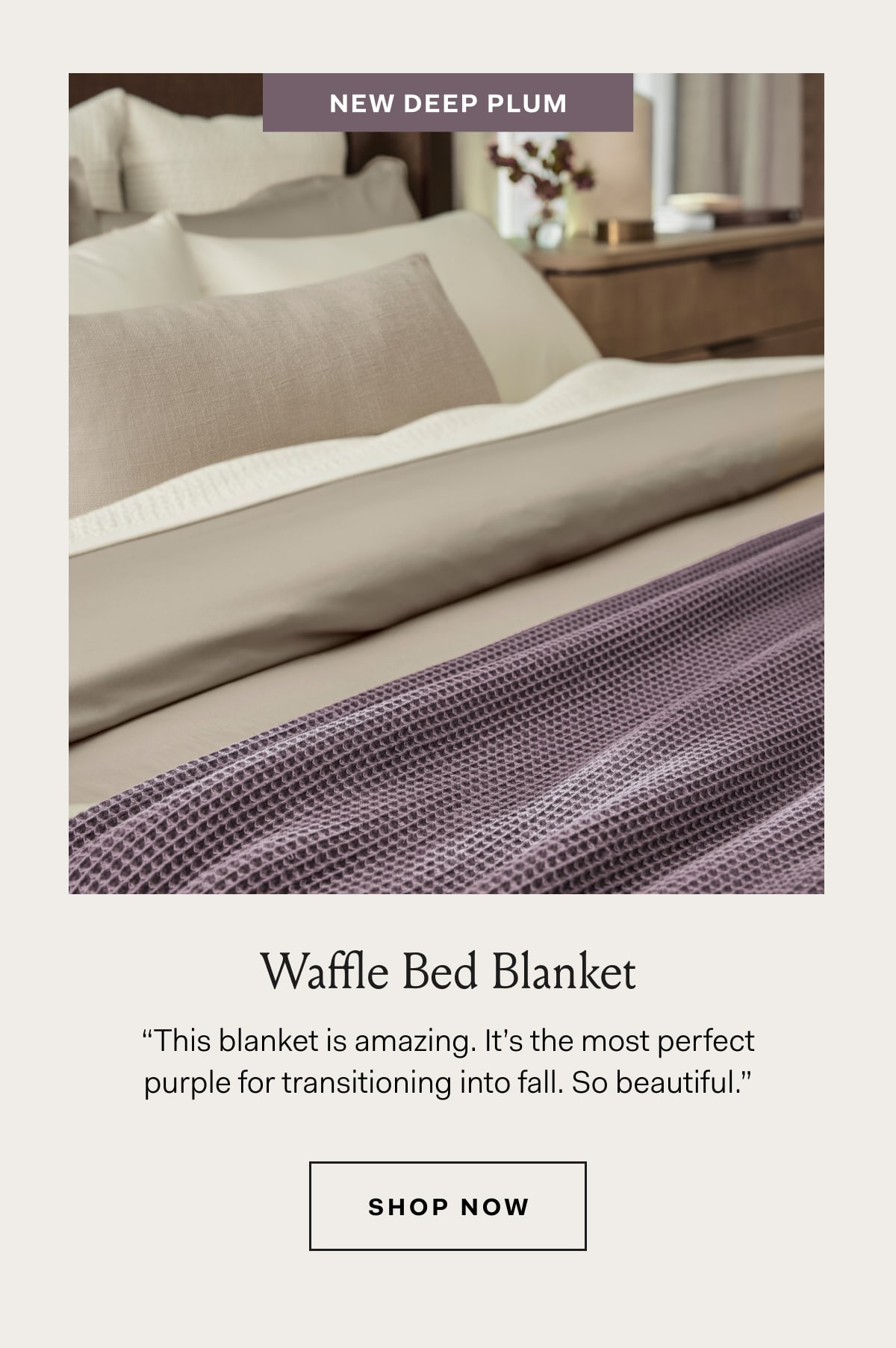 NEW DEEP PLUM Waffle Bed Blanket “This blanket is amazing. It's the most perfect purple for transitioning into fall. So beautiful.”