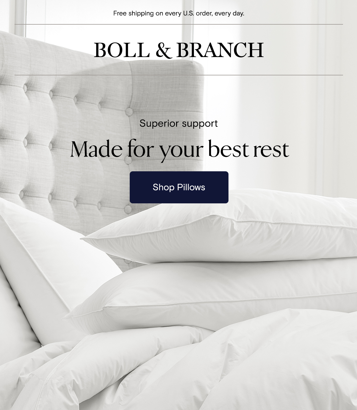Free shipping on every U.S. order, every day. | Boll & Branch | Shop Pillows 