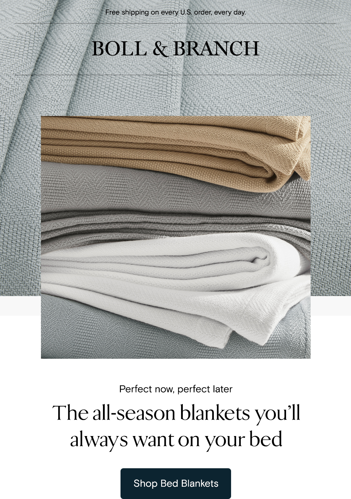 Free shipping on every U.S. order, every day. | The -all season blankets you'll always want on your bed. | Shop Bed Blankets