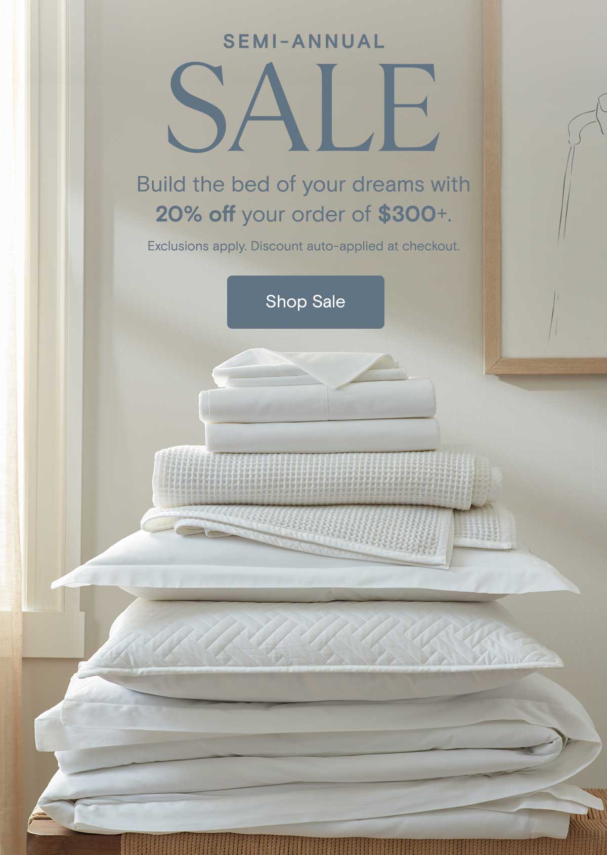 Semi-Annual Sale | Build the bed of your dreams with $20 off your order of $300+. Exclusions apply. Discount auto-applied at checkout.