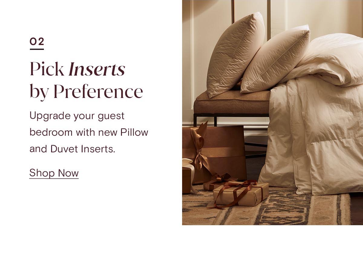 02 Pick Inserts by Preference | Upgrade your guest bedroom with new Pillow & Duvet Inserts 