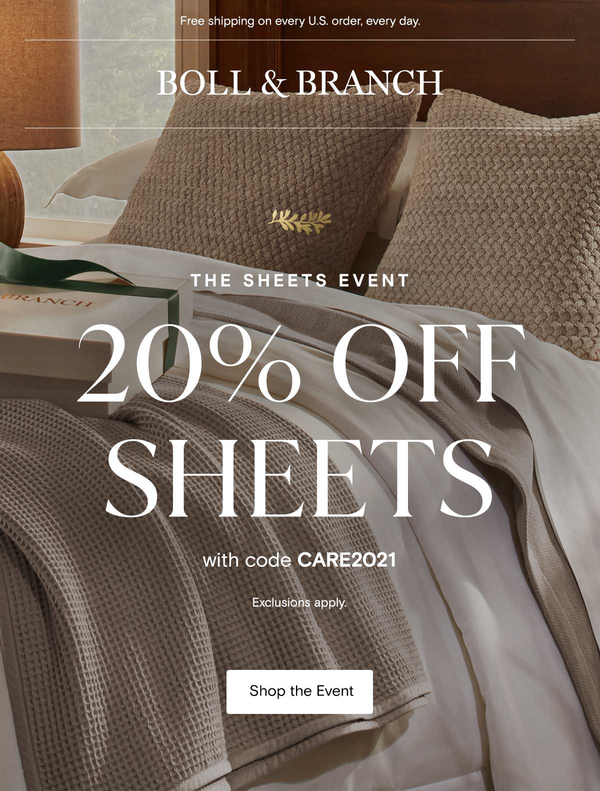 THE SHEETS EVENT | 20% off with code CARE2021 | Exclusions apply. Shop the Event