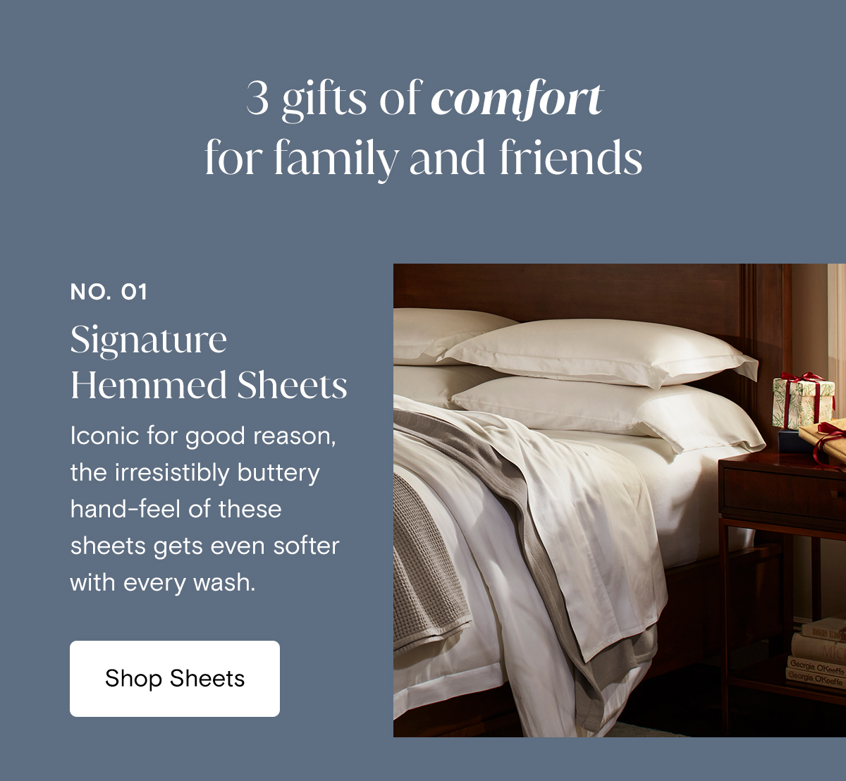 3 gifts of comfort for family & friends | No.1 Signature Hemmed Sheets | Shop Sheets