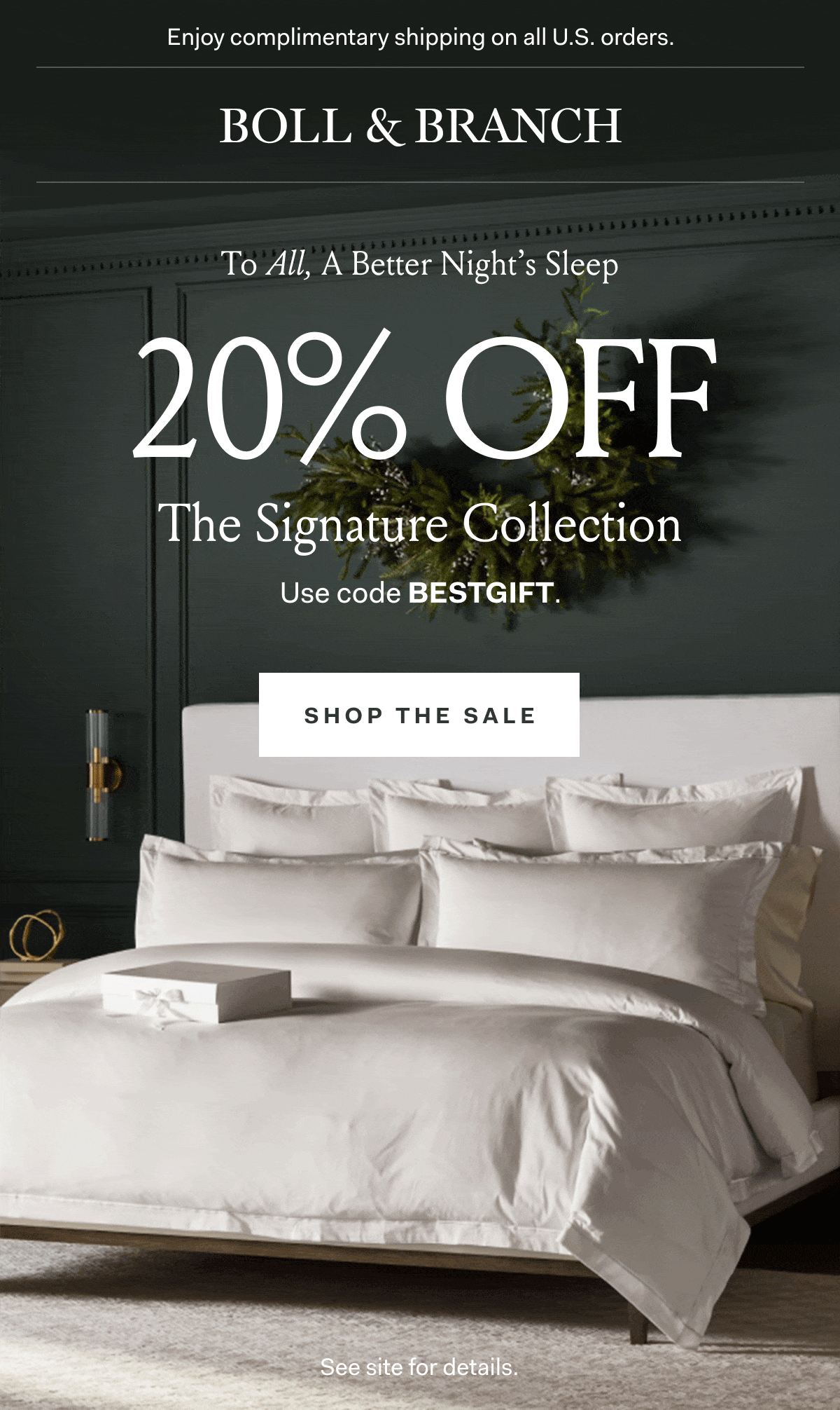 20 off our mostloved Signature Collection Boll & Branch