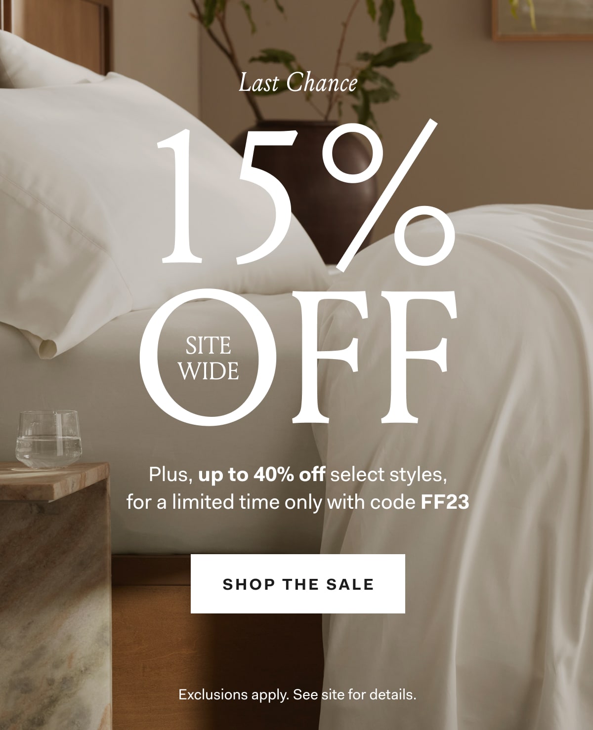 Last Chance 15% Off Sitewide Plus, up to 40% off select styles, for a limited time only with code FF23 Shop The Sale Exclusions apply. See site for details.