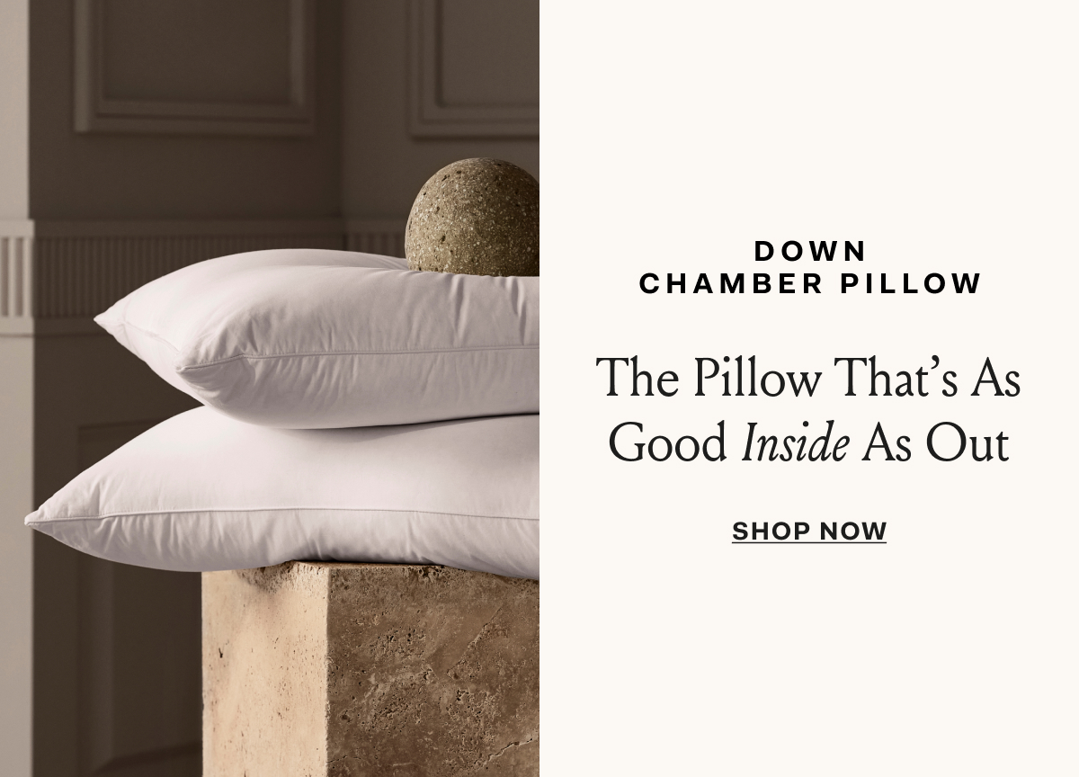 DOWN CHAMBER PILLOW The Pillow That’s As Good Inside As Out SHOP NOW 