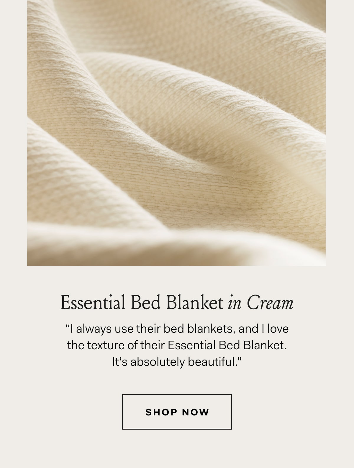 Essential Bed Blanket in Cream 