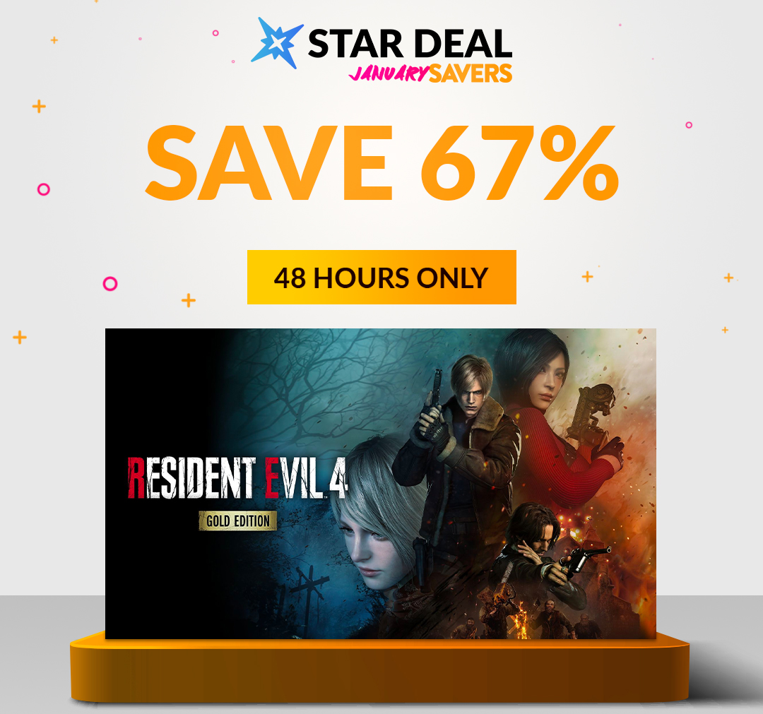 January Savers Star Deal: Resident Evil 4 Gold Edition! Save 67% for the next 48 hours only.