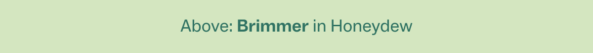 Above: Brimmer in Honeydew
