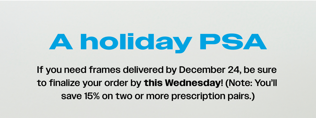 A holiday PSA