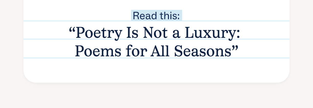 Poems for All Seasons