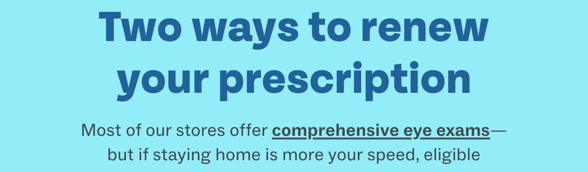 Comprehensive eye exams