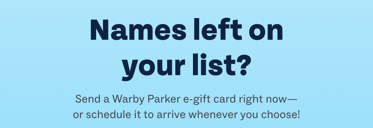 Send a Warby Parker E-Gift Card