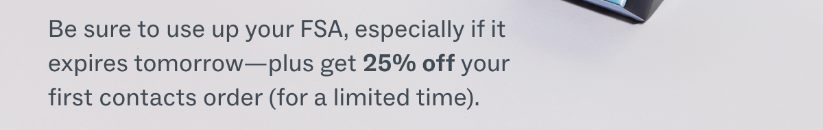 get 25% off your first contacts order