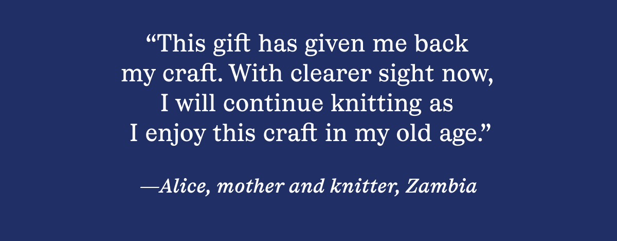 Alice, mother and knitter, Zambia