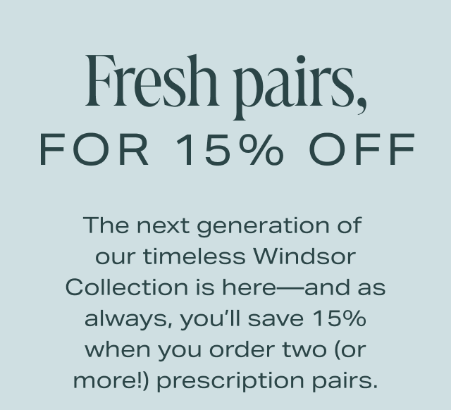 Fresh pairs, For 15% off