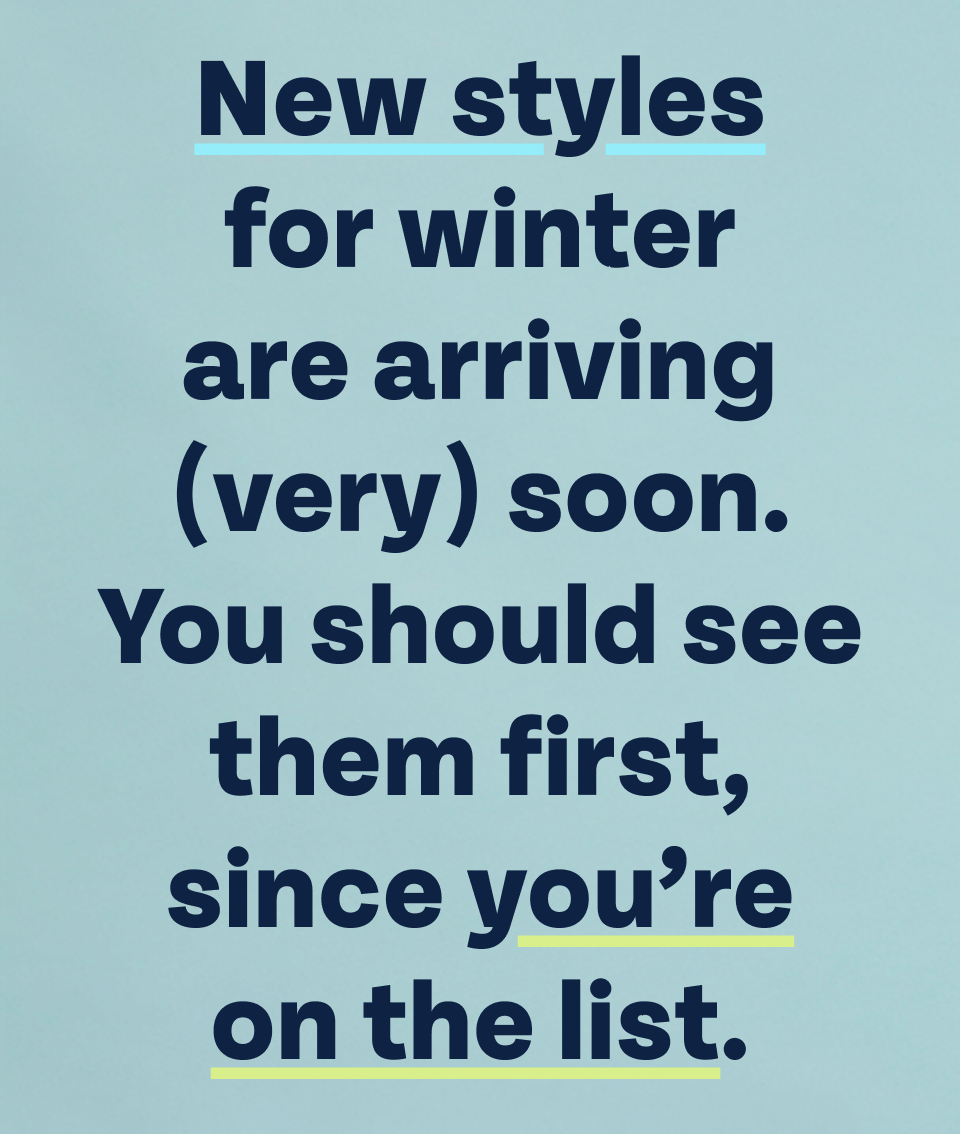 our latest designs debut tomorrow