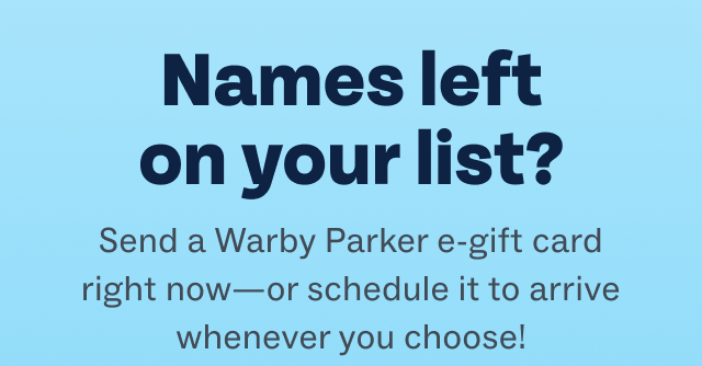 Send a Warby Parker E-Gift Card