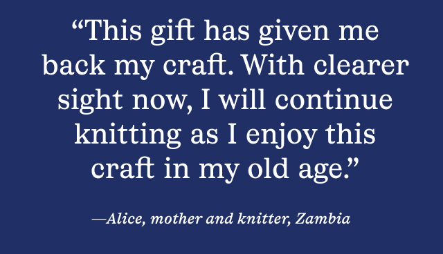 Alice, mother and knitter, Zambia