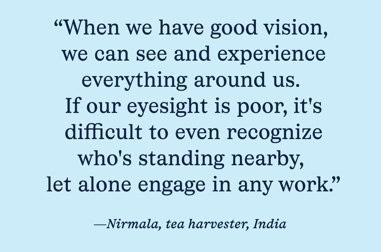 Nirmala, tea harvester, India