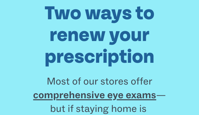 Comprehensive eye exams