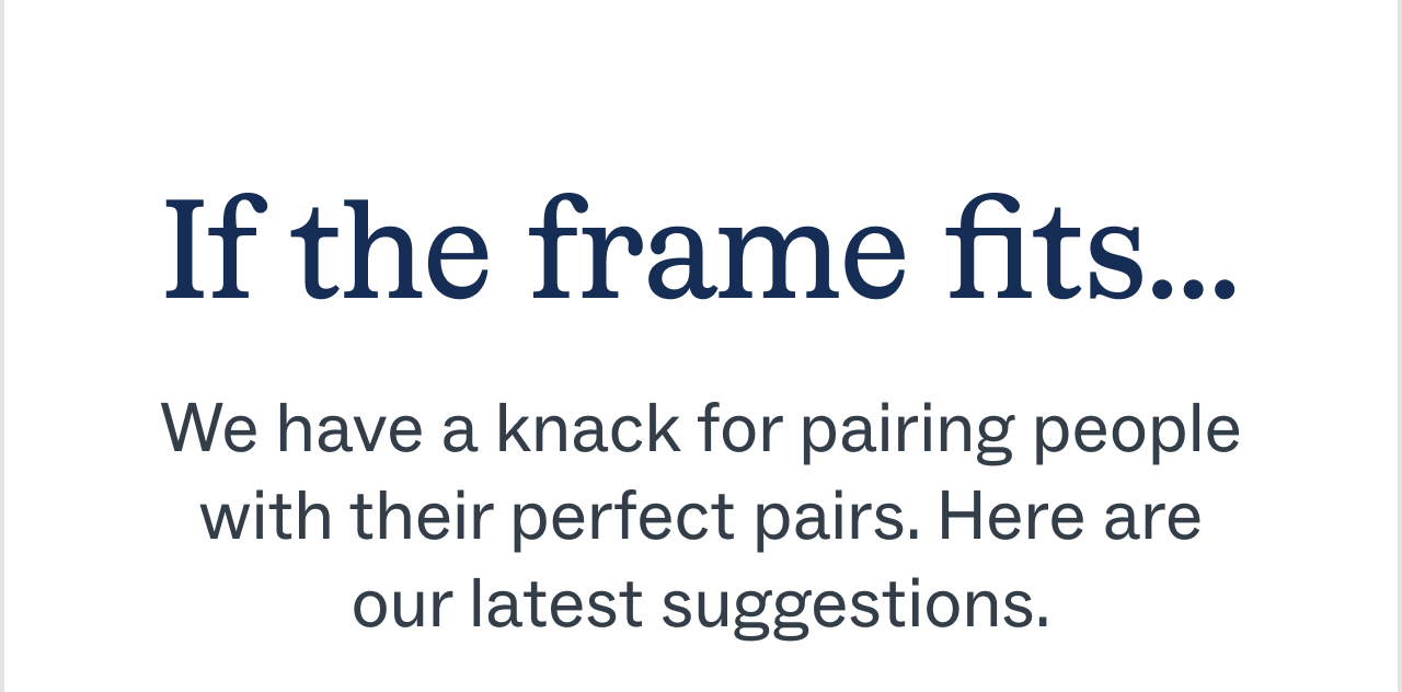 If the frame fits