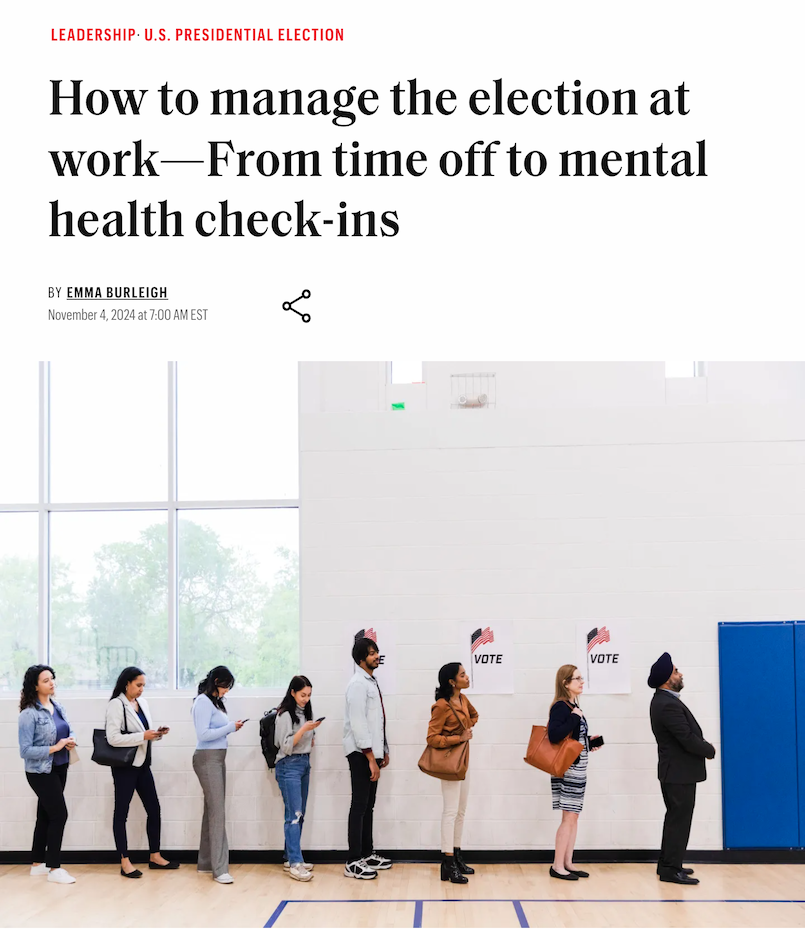 How to manage the election at work—From time off to mental health check-ins