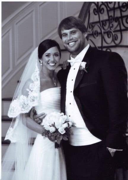 Katie and her husband on their wedding day