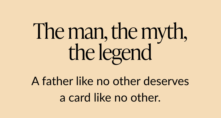 A banner with text that reads ''The man, the myth, the legend''.