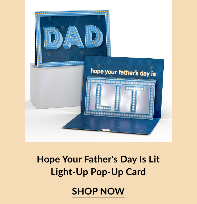A father's day pop-up light up card.