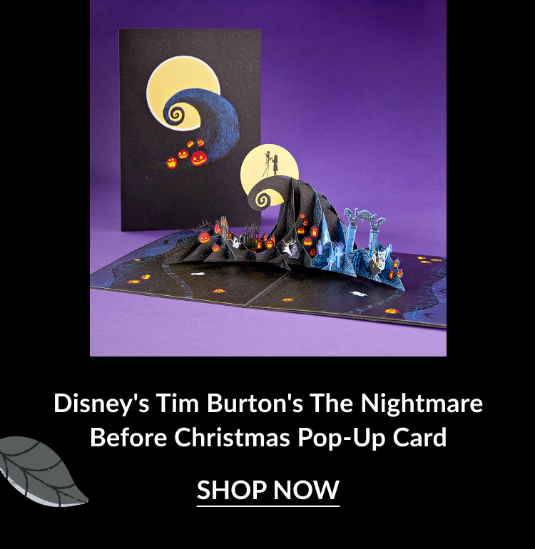 3D pop-up card featuring Jack Skellington in a spooky Halloween scene, standing next to a moonlit background and 'This is Halloween' message.