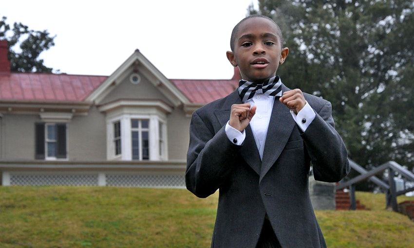 Frederick Douglass home and little boy