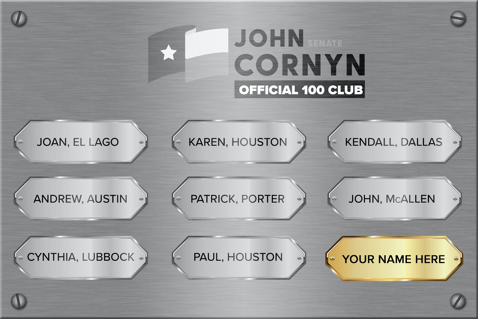 CORNYN 100 CLUB