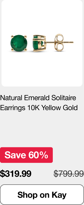 Natural Emerald Solitaire Earrings