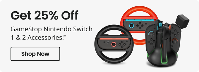 Get 25% Off GameStop Nintendo Switch 1 & 2 Accessories!* | Shop Now 