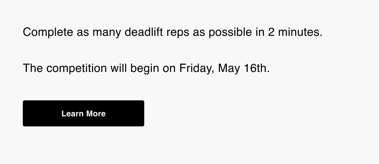 The Deadlift for Reps Challenge - Register