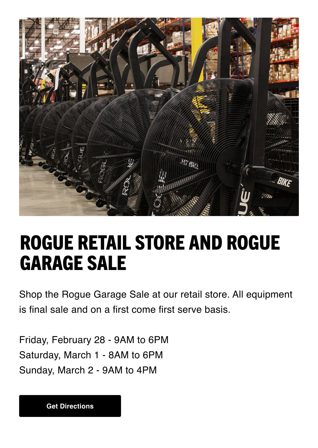Rogue Retail Store & Rogue Garage Sale