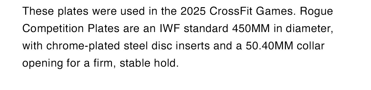 These plates were used for the 2025 CrossFit Games.