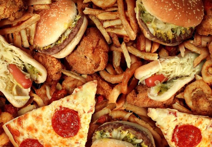 Pile of fast food