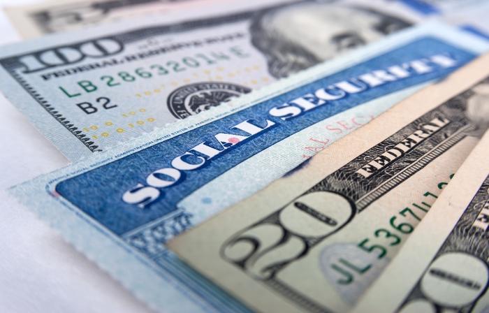 Social security card and cash