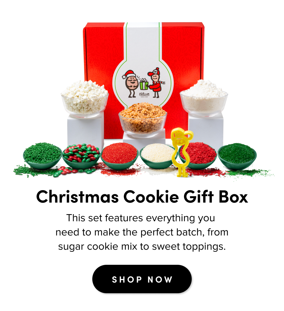 Christmas Cookie Gift Box; This set featured everything you need to make the perfect batch, from sugar cookie mix to sweet toppings. Shop Now