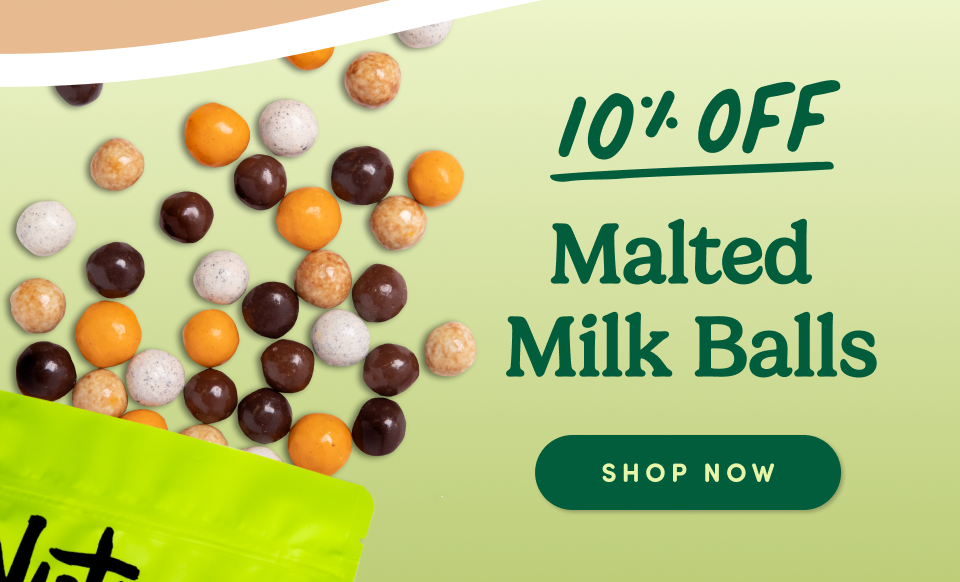 10% OFF Malted Milk Balls; Shop Now.