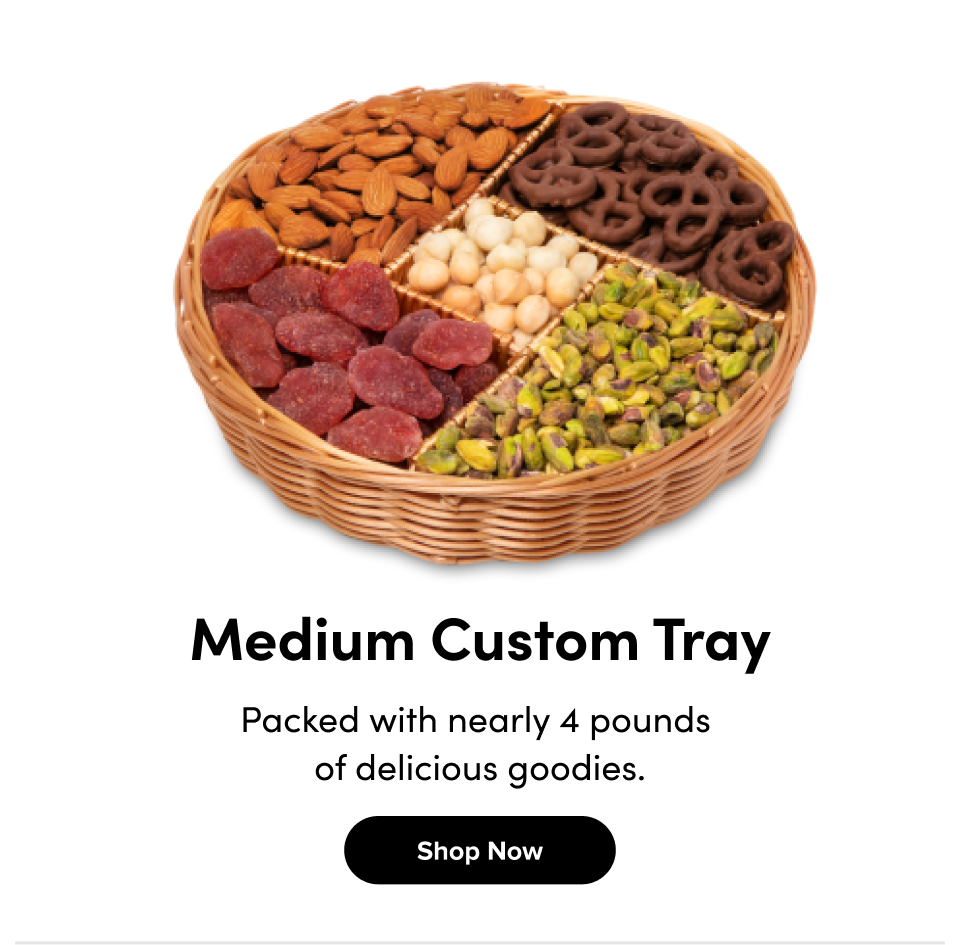 Medium Custom Tray Packed with nearly 4 pounds  of delicious goodies. Shop Now
