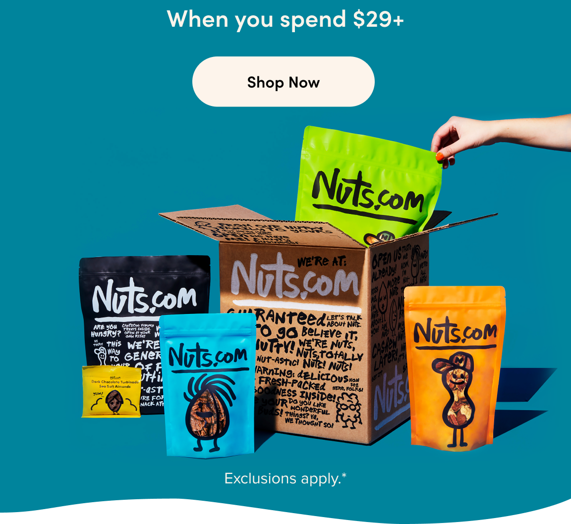 When you spend $29; Shop Now; Exclusions apply.*