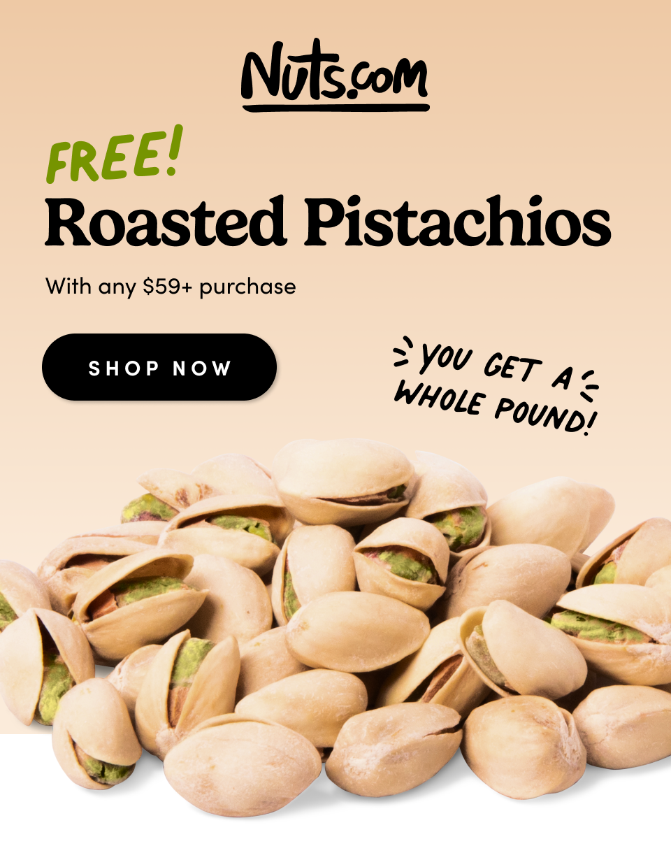 FREE! Roasted Cashew with any $59+ purchase; REDEEM NOW