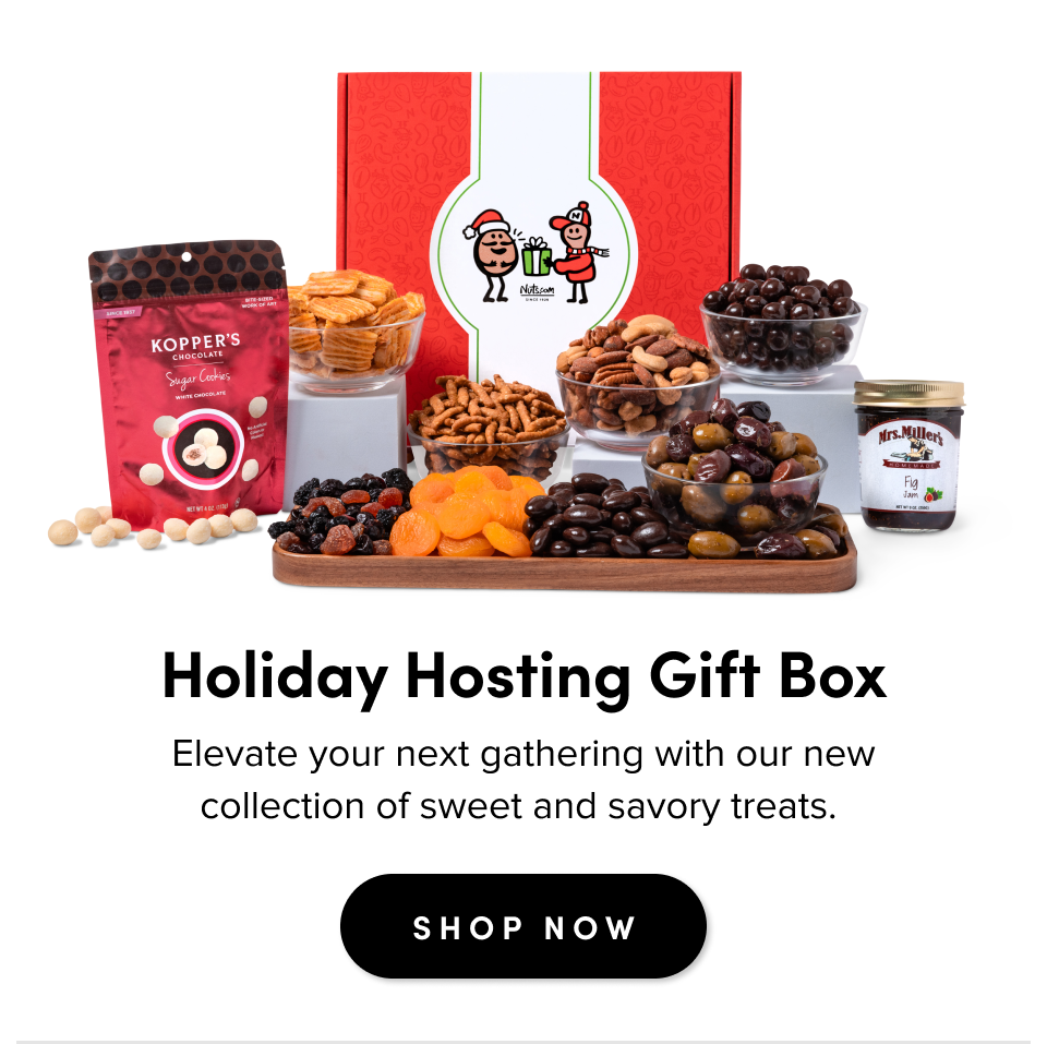  Holiday Hosting Gift Box Elevate your next gathering with our new collection of sweet and savory treats.  SHOP NOW