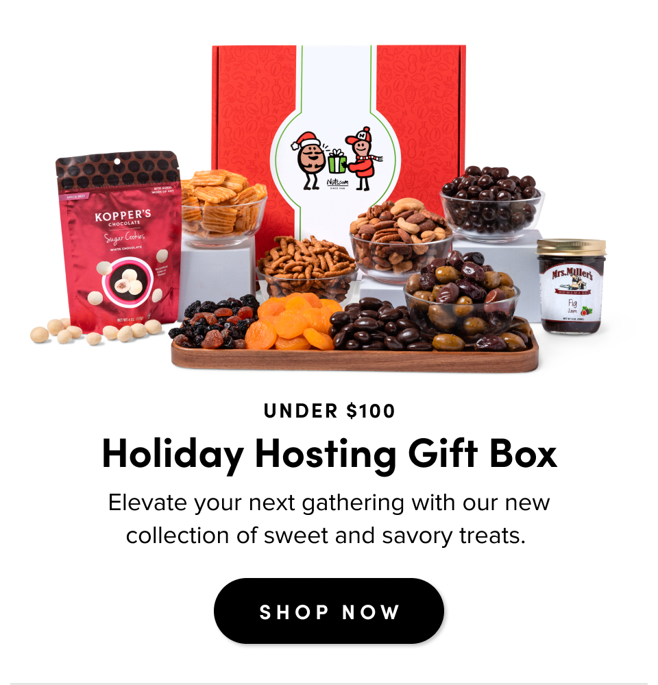  Under $100 Holiday Hosting Gift Box Elevate your next gathering with our new collection of sweet and savory treats.  SHOP NOW