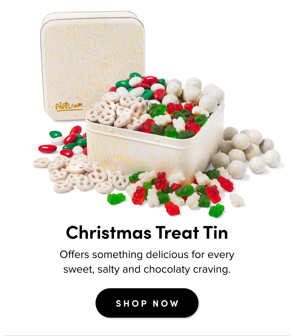 Christmas Treat Tin Offers something delicious for every sweet, salty and chocolaty craving. SHOP NOW