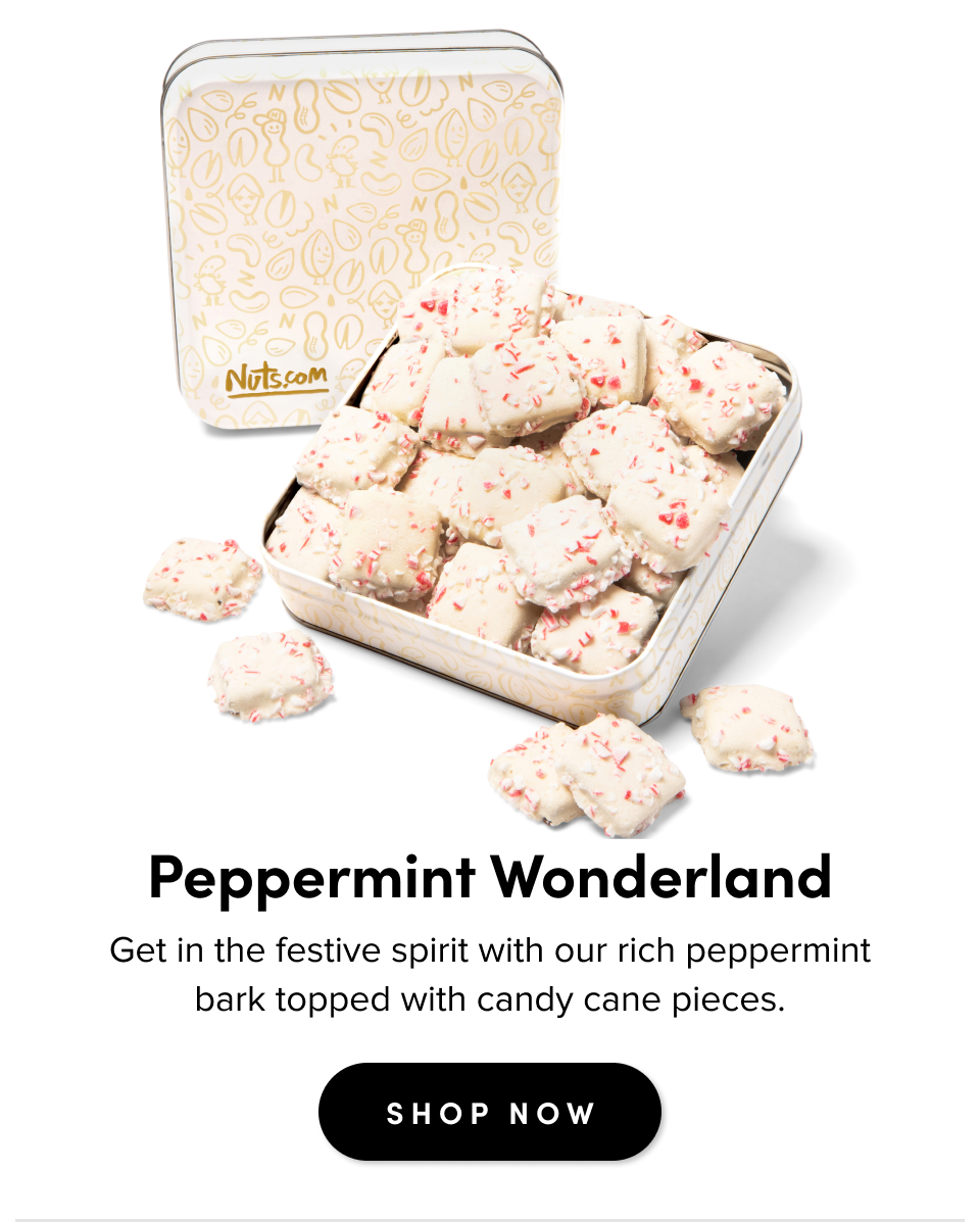 Peppermint Wonderland; Get in the festive spirit with our rich peppermint bark topped with candy cane pieces. Shop Now
