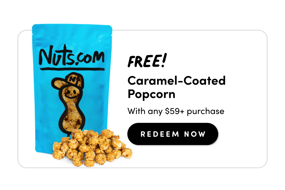Nuts.com; FREE! Caramel Coated Popcorn with any $59+ purchase redeem Now